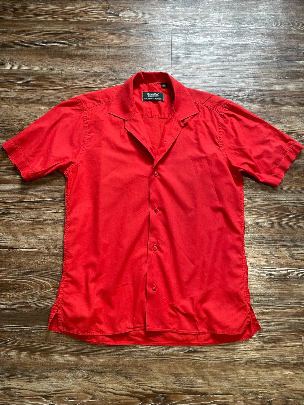 Gitman Bros x Opening Ceremony Camp Collar Button Up Shirt Size S Red